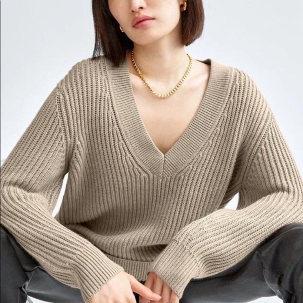 Aritzia Babaton Roger Sweater Taupe Extra Small